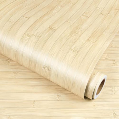 YENHOME Bamboo Wood Contact Paper for Cabinet Peel and Stick Wood Wallpaper - size: 17.7" x 276"