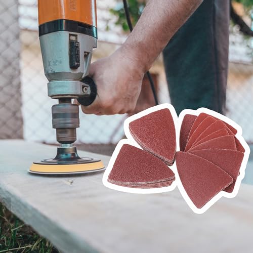 100pcs 52x38mm Finger Detail Sander Sandpads Assorted 60/80/120/180/240 Grits(20Pcs of Each) Brown