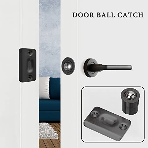 2 Pack Drive-in Ball Catch, Adjustable Spring Latch with Strike Plate for Cabinets, Black - color: Black, size: 2 Pack