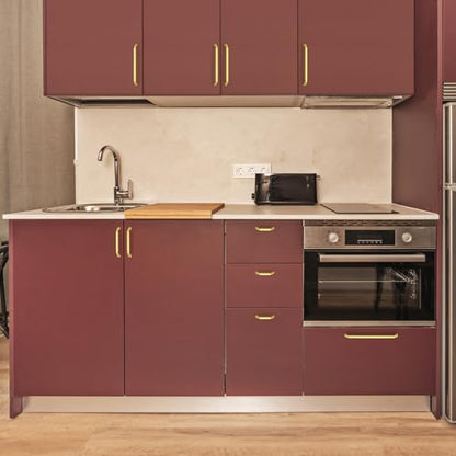 HOME EDIT Gold Solid Cabinet Handles & Pulls 3-3/4 Inch 10 Pack - color: Brushed Brass, size: 3-3/4 inches Hole Center