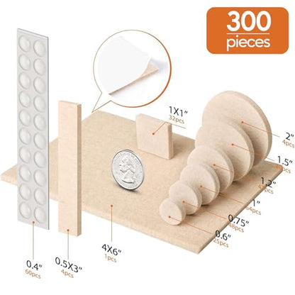 Furniture Pads 300 Pack Furniture Felt Pads for Hardwood Floors, Beige - size: Beige