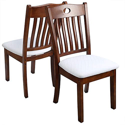 Fuloon Dining Chair Seat Covers Stretch Slipcovers, 6 Pack, White - color: White, size: Not Waterproof