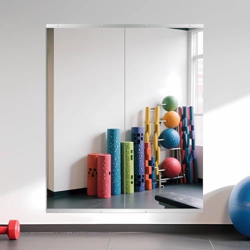 Home Gym Mirror for Wall, 55" x 24" x 2PCS Frameless Full Length Mirror - size: 55"x24"-2pcs