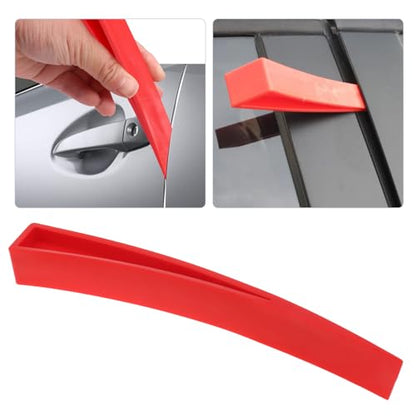 4PCS Window Curved Dent Repair Tools, Car Body Repair Plastic Wedge DIY Plastic Chisel Scraper Car Door Unlocking Kit, Red and Green Lacquer Free Dent Repair Tool