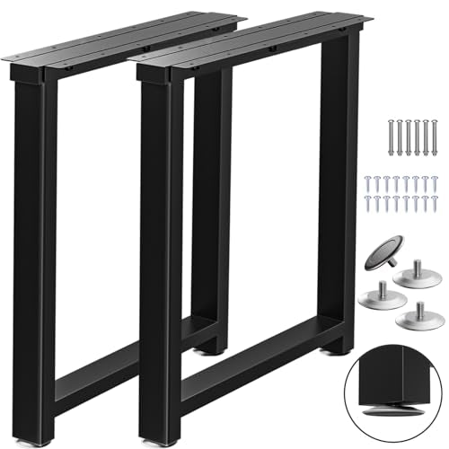 TOCRETOARE Metal Table Legs Heavy Duty, 28”H x 24”W, Metal Furniture Legs for Dining Desk Bench and Coffee Table, Industrial Black DIY Iron Bench Legs, Set of 2 - color: Rectangle, size: 28"Hx24"W