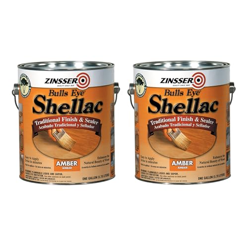Zinsser Bulls Eye Shellac, Traditional Finish & Sealer, Amber, Gallon, 2pk - color: Amber, size: 4 Quarts (Pack of 2)