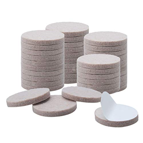 uxcell 40pcs Furniture Pads Square 7/8" Self-Stick Non-Slip Anti-Scratch Felt Pads for Chair Feet Floor Protector Beige