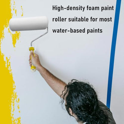 2 Pack Foam Paint Roller Covers, 9 Inch Paint Rollers with 2 Frame