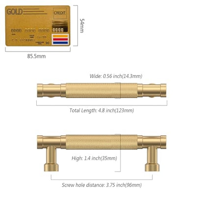 Champagne Bronze Knurled Cabinet Handles Kitchen Pulls 3.75 Inch 10 Pack - color: Champagne Bronze, size: 3.75" Hole Center