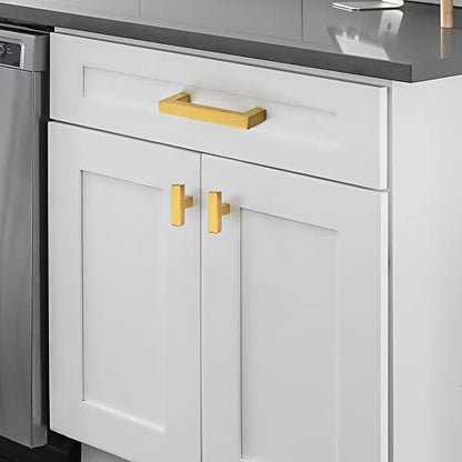 Ravinte Hardware Gold Cabinet Handles Drawer Pulls 3 Inch CC 25 Pack - color: Gold Square, size: 3" Hole Center