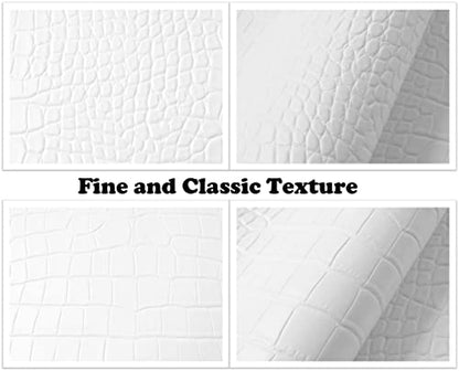 Wento Alligator Skin PU Leather Fabric Faux Leather Fabric Crocodile Fabric Leather Upholstery Fabric By the Yard - color: Pattern(b) White, size: 1 Yard (54" x 36")