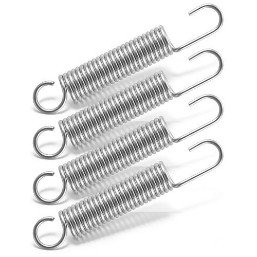 4PCS 3-5/8" Long Neck Recliner Springs Replacement Parts Stainless Steel Sofa Chair Mechanism Furniture Tension Springs, Secure Hook-to-Hook Design Heavy-Duty Extension Spring for Furniture Repair