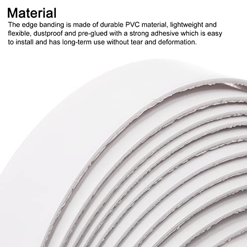 uxcell Edge Banding, 3/4 inch x 9.84ft Pre-Glued White Veneer Edging Iron-on Flexible Edge Banding for Cabinet Repair Furniture Restoration - size: 3/4 Inch x 9.84ft