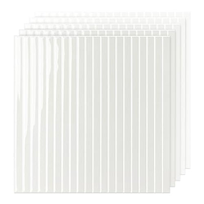 Select 5 Pack Peel and Stick Backsplash Tiles, Vinyl Self Adhesive Back - color: Stone White, size: Linear Shape