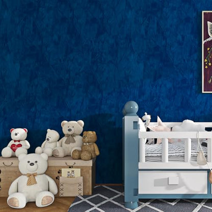 ReWallpaper 24inx16.5ft Blue Velvet Wallpaper Peel and Stick Removable Luxury Textured Wall Covering for Bedroom Living Room Accent Wall Self Adhesive Soft Touch Navy Velvet Contact Paper Drawer Liner - color: Blue Velvet, size: 24in x 16.5ft