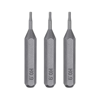 HARFINGTON 3pcs H0.9 Hex Screwdriver Bit 5/32" Hex Shank 28mm Length - size: H0.9
