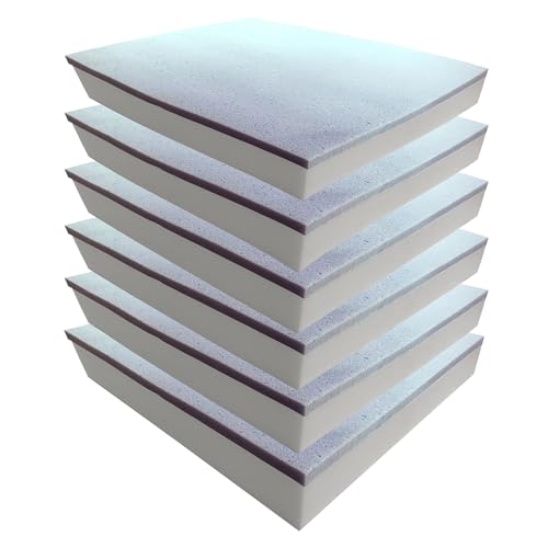 Foamma 2" x 24" x 24" 6-Pack Gel Memory Foam with High-Density Base, Cooling Pressure Relief, Cushion Filler for Couches and Chairs, Memory Foam Pad for Furniture Stuffing - color: Gel Memory Foam, size: 2" x 24" x 24", style: 6 Pack