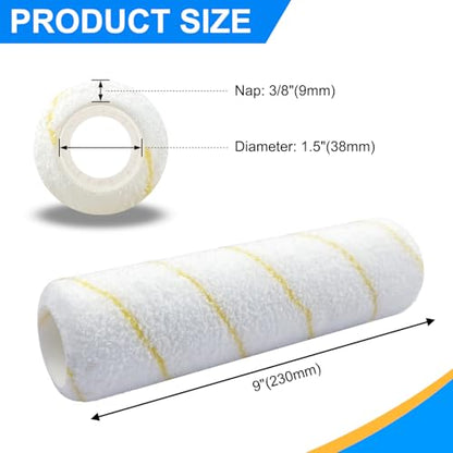 9 Inch Microfiber Paint Roller Covers, 1/2" Nap, 5-Pack - size: 5 PCS, 9"