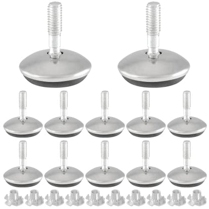 Bivethoi M6 Furniture Leveling Feet, 12 Pack, 1-3/16 Inch OD - size: M6 (1-3/16 inch)
