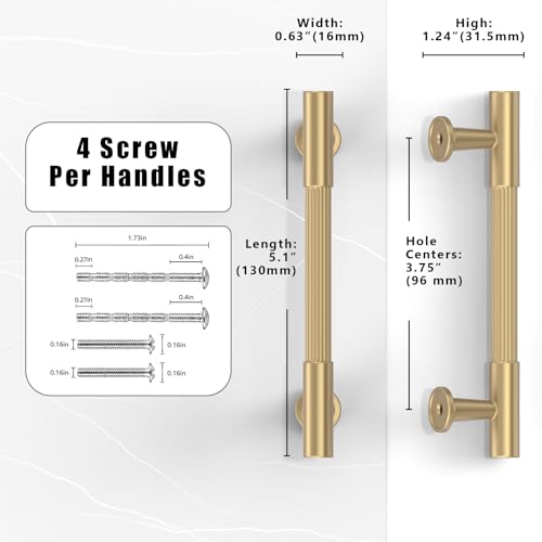 10 Pack Champagne Bronze Cabinet Pulls 3.75 Inch(96mm) Honey Bronze Kitchen Cabinet Handles Solid Heavy Duty Drawer Pulls - color: Champagne Bronze, size: 3.75" Hole Center