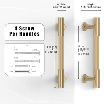 10 Pack Champagne Bronze Cabinet Pulls 3.75 Inch(96mm) Honey Bronze Kitchen Cabinet Handles Solid Heavy Duty Drawer Pulls - color: Champagne Bronze, size: 3.75" Hole Center