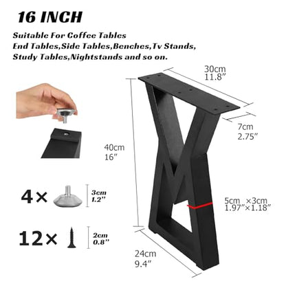 16 Inch Metal Bench Coffee Table & Desk Legs - Modern Industrial Furniture Feets, DIY Dining/Side Table Legs (Diamond Shape,2PCS) ﻿ - size: 16 '' V Shape
