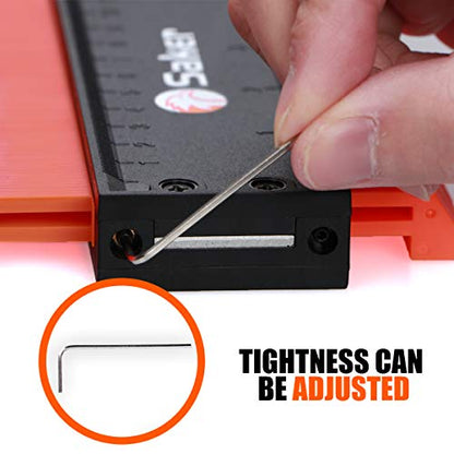 Saker Contour Gauge Profile Tool with Lock 5 Inch Orange - style: 5 INCH
