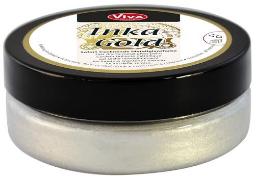 Viva Decor Inka Gold Gilding Wax2.3 oz (Platinum) - Wax-Based Metallic Polishing Paste. Quick-Drying Metal Shine, High Gloss Effects for DIY. Decor Paste for Wood, Clay & Terracotta - color: Platinum