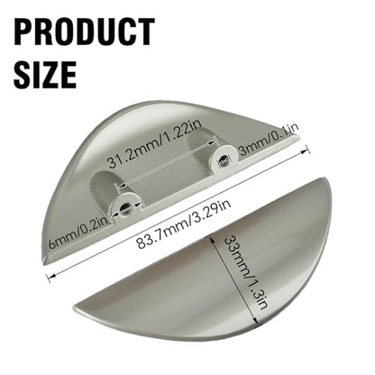 Primst 4 Pack Brushed Nickel Cabinet Pulls, Half moon Drawer Handles Silver Cabinet Handles, Drawer Pulls, Kitchen Cupboard Handle,Cabinet Hardware 1.3in Hole Center - color: Silver, size: S-4PCS