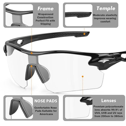 6 Pack Safety Glasses, ANSI Z87.1+UV Protective Eyewear, Impact Resistant Anti-Scratch Safety Goggles for Men Women - color: Clear