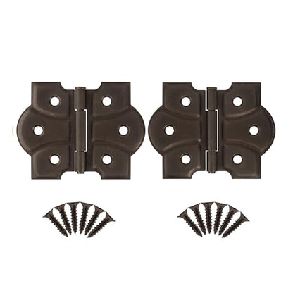 Antique Brass Butterfly Hinges with Removable Pin - Pack of 2 - Surface Mount Cabinet Door Hinges - UA-261-HAB (1) - color: Antique Brass