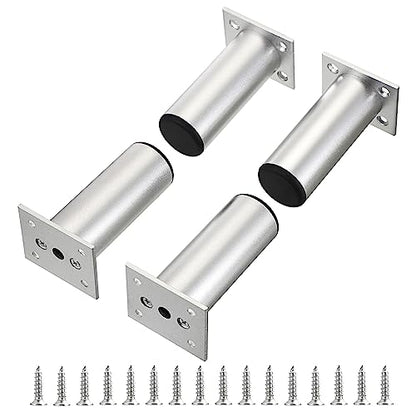 Sumnacon 4PCS Aluminium Alloy Furniture Legs - Round Adjustable Sofa Legs Furniture Cabinet Legs, 4 Inch Funiture Feet for Cabinet Desk Table Chair Sofa Bed, Silver - color: Silver, size: 4 Inch Height