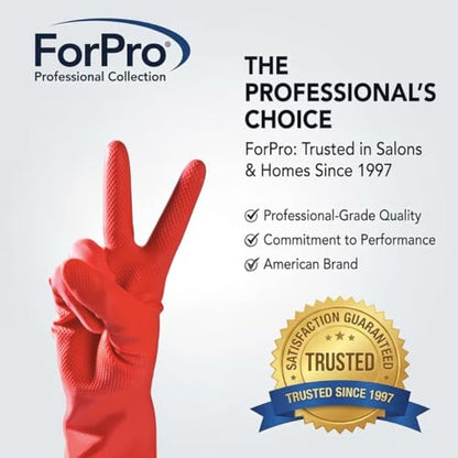ForPro Premium Natural Rubber Gloves, 6-Pair, X-Large, Wild Cherry - color: Wild Cherry, size: X-Large