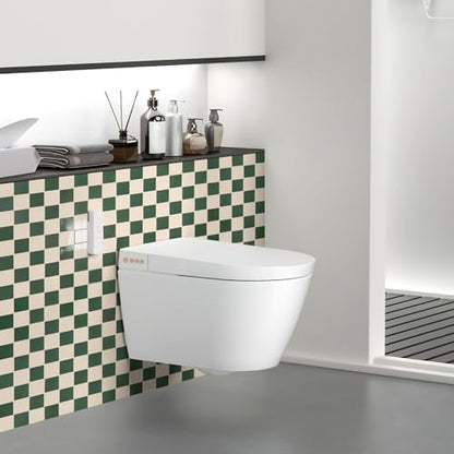 Art3d Grid Tile Peel and Stick Backsplash, 10-Pack, Dark-Green & Warm White - color: Dark-green and Warm White