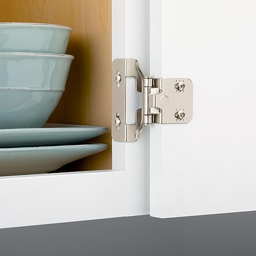 Franklin Brass (10-Pack) Self-Closing Cabinet Hinges Semi-Wrap 1/4' Overlay for Cabinet Doors Kitchen/Cabinets/Cupboards/Furniture Satin Nickel H01911K-SN-B - size: 1/4" Overlay