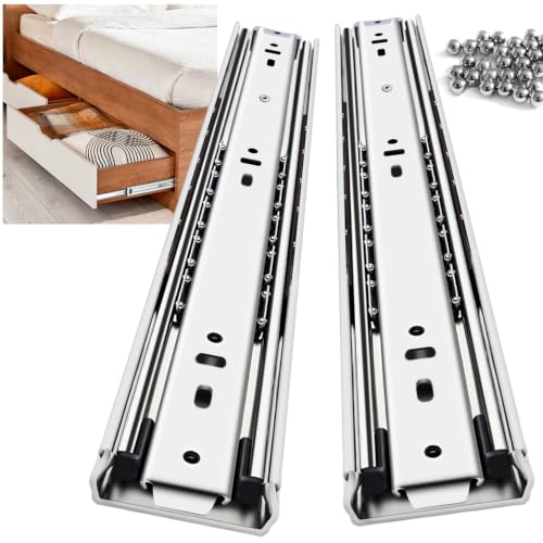 Heavy Duty Drawer Slides Full Extension Side Mount 14 16 18 20 22 24 26 28 30 32 34 36 40 Inch 150 Lbs Metal Dresser Cabine Rails Tracks Glides Runner 1 Pair (Without Lock, 20 Inch) - size: 20 Inch, style: Without Lock - Load 150 lb