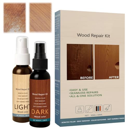 Professional Wood Floor Scratch Repair,Wood Repair Kit,Wood Furniture Repair Kit,Wood Scratch Repair,Restores Wood Scratch,Covers Nicks,Hides Minor Defects(2pcs)