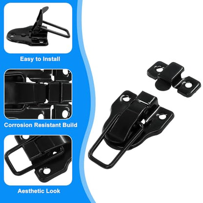 2 Pack Retro Duckbilled Hasp Latch, Black Style - color: Black
