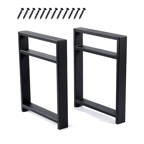 Home Soft Things Twin Layers Bench Leg 19" Height Set of 2 Metal Chair Legs for Furniture Coffee Bench Dining End Industrial Table Desk - size: 19.3" x 15.6" x 2.4"