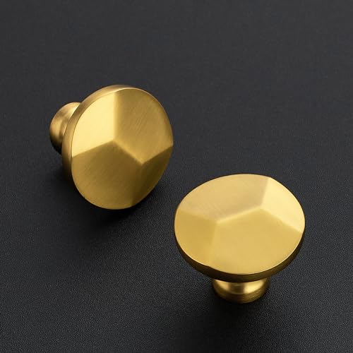Ravinte Brushed Brass Round Cabinet Hardware Knobs,Zinc Knobs,25 Pack - color: Brushed Brass
