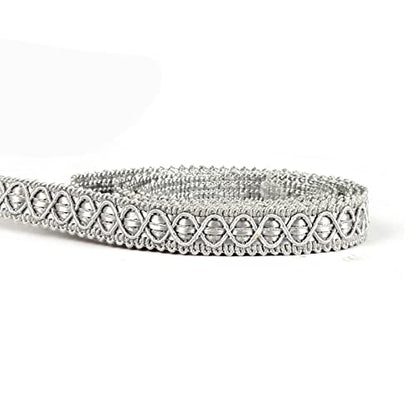 Gimp Braid Trim, 10 Yards 0.59 Inch Fabric Trim, Silver - color: Sliver, size: 10yard
