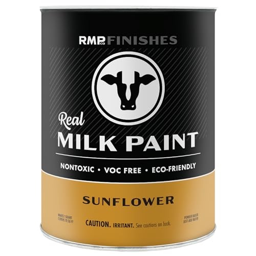 RMP Finishes Real Milk Paint Powder for Wood Furniture, Cabinets, Walls, Brick, and Stone, Matte Finish, Water-Based, Organic, Sunflower, 1 Quart - color: Sunflower, size: 32 Ounce (Pack of 1)