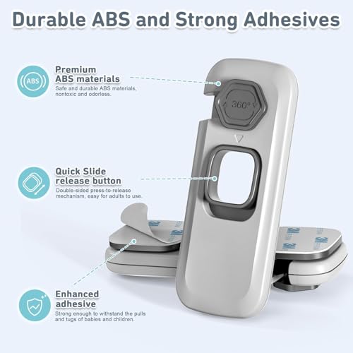2 Pack Fridge Lock, Freezer Door Lock Child Safety, 3M Adhesive Hold - style: Rectangle-2 Pack