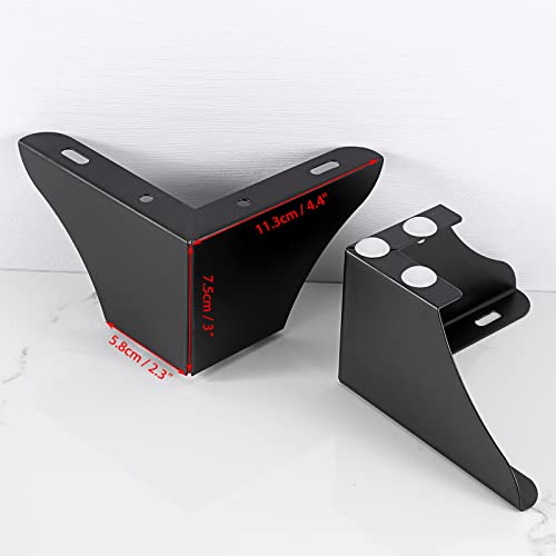 OwnMy 4PCS Metal Furniture Legs 3 Inch Black Sofa Legs Dresser Legs - size: 3 Inch