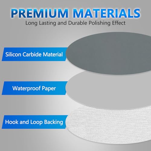 VIBRATITE 2000 Grit 5 Inch Hook & Loop Sanding Discs, 70PCS - size: 5 Inch (2000 Grit)