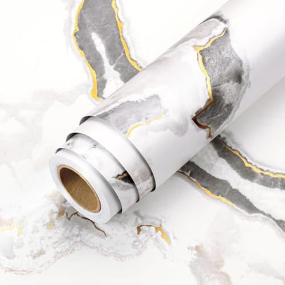LACHEERY Thick White Marble Contact Paper for Countertops Matte 15.8"x79" - size: 15.8" x 79"