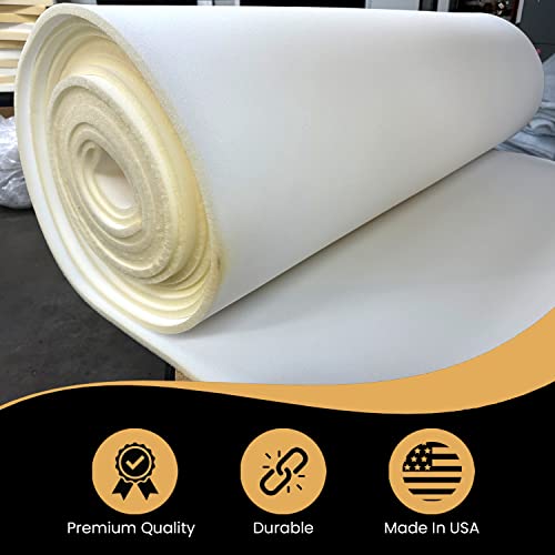 AK TRADING CO. 1/4” Thick Open Cell Upholstery Foam Padding – 56” Wide – By The Yard – Soft, High-Quality Upholstery, Crafts & DIY Projects Foam - color: 10 Yards, size: 1/4"