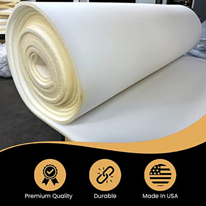 AK TRADING CO. 1/4” Thick Open Cell Upholstery Foam Padding – 56” Wide – By The Yard – Soft, High-Quality Upholstery, Crafts & DIY Projects Foam - color: 10 Yards, size: 1/4"
