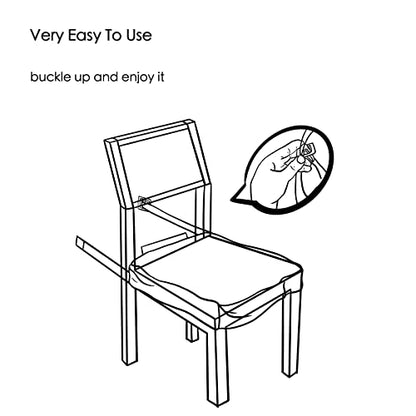 4 Pack Plastic Dining Chair seat Covers/slipcovers with Adjustable Belt Strap (20‘’ W x 17‘’D x 4‘’H) - size: 20‘’W x 17‘’D x 4''H
