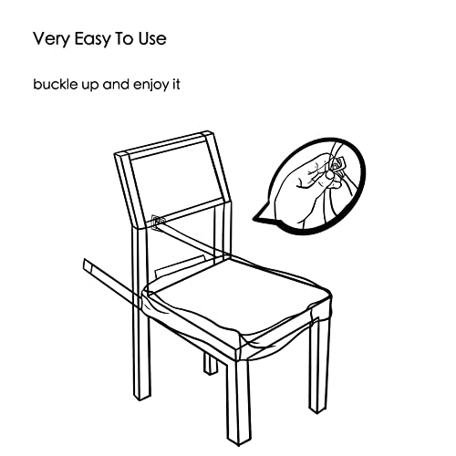4 Pack Plastic Dining Chair seat Covers/slipcovers with Adjustable Belt Strap (18‘’W x 17‘’D x 5''H) - size: 18‘’W x 17‘’D x 5‘’H